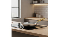 3 Pieces Frying Pan Set Induction Compatible Uncoated Skillets Brushed Pans with Flat Bottoms for Home Cooks