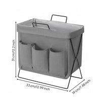 Standing Storage Basket Metal Stand Textile Organizer Basket for Bedroom