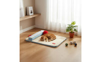 Four-Season Pet Sleeping Pad Water-Resistant-Resistant Pet Cooling Mat with Pillow Skin-Friendly Textile Cat Sleeping Pad with Bolster for Small Dogs