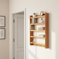 Multi-Tier Wooden Organizer Slim Design Storage Rack Easy Reach for Living Room