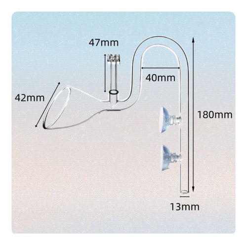 Aquarium Surface Skimmer Pipe Perfectly Transparent Bell Shaped Outflow Pipe