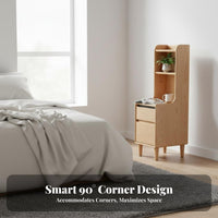 Slim Multi-Drawer Nightstand Modern Minimalist and Design Bedside Table Space-Saving Design Long-Lastinging Construction