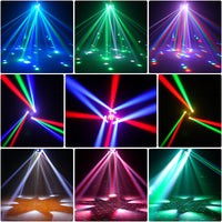 Bee Eye Six-Arm Stage Light with LED Strip for KTV and Bars, Moving Head Beam Effect, EU Plug