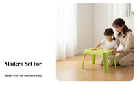 Easy to Clean Kids Plastic Table and Chair Set Long-Lasting Childrens Plastic Table Space-Saving children's Play Chair Rounded Edges for Toddlers, Preschoolers, Kindergarten, Daycare, Living Room, Classroom