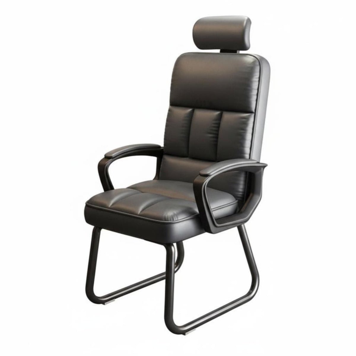 High-Back Sled Base Chair Comfortable for Long Sitting Sled Base Armchair