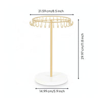 Necklace Organizer with Hooks 30-Hook Necklace Holder with Hooks Non-Rotating Jewelry Tree with Base for Dresser