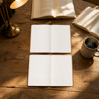 A4/A5 Kraft Paper Notebook Set, Blank/Lined Pages, Thick 256-Page Journal for Students and Artists