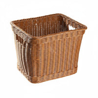 Square Woven Basket Reinforced Edges Deep Storage Basket Open & Household Organizer