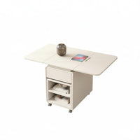 Drop-Flap Storage Cart Multi-Functional Living Room Furniture for Coffee Station