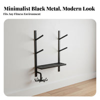 Large Capacity Wall Mounted Exercise Mat Rack Space Saving Wall Mounted Exercise Rack Easy Installation Foam Roller Storage Shelf Heavy Duty