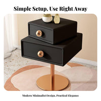 2-Tier Rotating Drawer Unit Modern Minimalist Design for Hotel, Adults, Students
