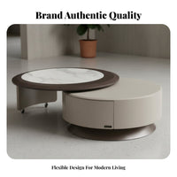 2 Pieces strengthened glass top Extendable TV Stand and Coffee Table Set Modern and design Coffee Table and TV Stand Set With Storage Drawers Living Room Furniture for Families, property owners, Interior Design aficionados, Lounge Area