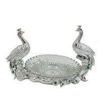 Peacock Fruit Tray European Style Mythical Bird Fruit Tray Decorative Centerpiece Peacock Glass Bowl Stand Bar, Lobby Area