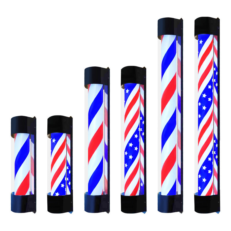 Black Semi-Circular Cover Red Blue White Waterproof Barber Pole Light