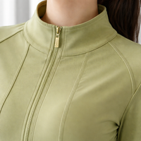 Gym Clothes for Women Three Piece Set with Padded Sports Bra and Leggings, Long Sleeve Jacket Wear for Pilates Outfit and Training