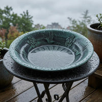 Bird Bath Feeder Bowl Tabletop Display Garden Decor Weather-Resistant