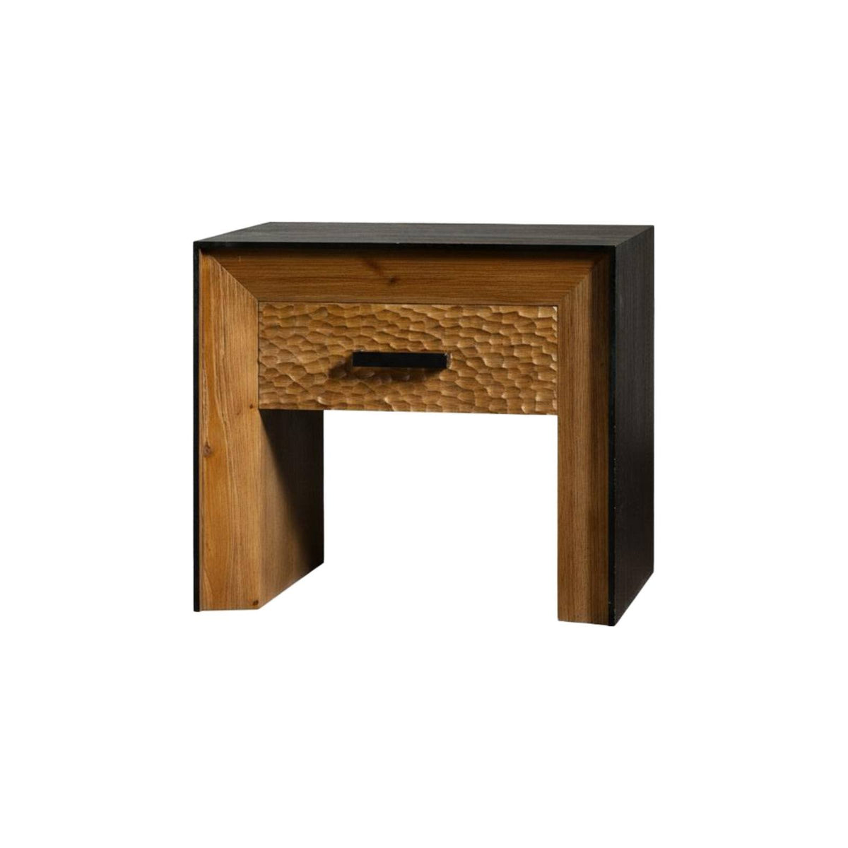 Rustic Cube End Table Japanese Rustic Aesthetic and Design Nightstand Vintage Look Small-Sized Size for Farmhouse Decor Fans