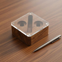 Business Design Wooden Display Box Gift Packaging Cufflink and Tie Clip Box Clear Lid Jewelry Case for Formal Events
