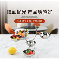 KTV多层不锈钢小吃架 酒店水果盘小吃碟 创意果碟多用不锈钢味碟