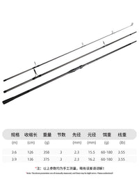 欧鲤钓carp竿碳素三节并继远投竿3.6m3.9米库钓竿抛竿威海批发