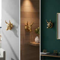 Decorative Guitar Hanger with Bull-Head Design Versatile Bull Head Guitar Hanger Multi-Functional Wall Ukulele Holder Strong for Home Studios, Music Rooms