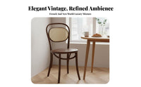 Bentwood Cane Chair Retro & Design Wooden Chair with Woven Features Sturdy Wood Construction Breathable for Living Room