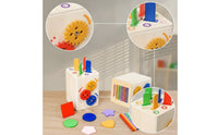 Educational-Style-Style Wooden Shape Sorter Cube Color-Coded Shape Sorting Cube Educational Wooden Toy Box Developmental for Preschoolers