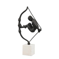 Abstract Figure Sculpture Matte Finish Tabletop Ornament Black Minimalist Abstract Figurine for Coffee Table