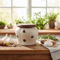 Clay Garlic Saver Vintage Design Garlic Storage Jar Countertop Organizer