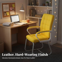 Quilted Sled Base Armchair Ergonomic Design Upholstered Sled Base Chair Reinforced Frame Business-Grade Grade for Clients