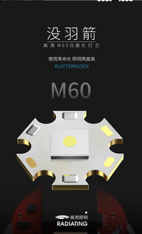 微笑鲨登山夜爬手电筒超长续航变焦远射强光超亮充电防水红光挂钩