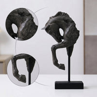 Sculpture with Stand Abstract Horse Statue Modern for Office, Mantel, Homeowners
