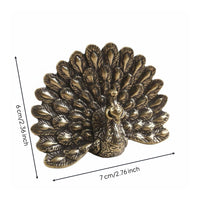 Solid Brass Peacock Ornament Detailed Design Brass Peacock Figurine for Office