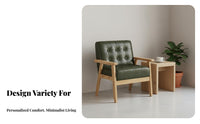 2 Pieces Armchair with Matching Side Table Japaneseaesthetic Design Seating Group Wide Seat Sturdy and Strong for Reception Area