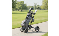 Foldable Golf Bag Cart Collapsible Golf Push Cart Compact Stable for Golfers, Golf Course