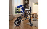 Wheeled Gait Training Machine with Seat Padded Standing Assistance Device with Wheels Adjustable Rehabilitation Equipment Heavy-Duty for Stroke Survivors, Elderly