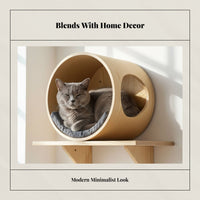 Space-Saving Wall Cat Bed, Cat Climbing Frame, Cat Scratcher, Cat Toy