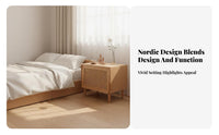 Rattan Bedside Table Nordic Inspired Rattan Bedside Cabinet Japanese Aesthetic