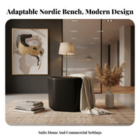 Tufted Rectangular Ottoman Padded Seat Upholstered Bench Easy Assembly