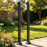 2 Pieces Square Tube Railing Post 90 Cm Stair Railing Post Black for Stairs