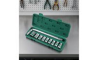 Socket Wrench Kit 1/2-Inch Socket Set with Case Chrome-Finished Tool Set with Sockets for Mechanics, Amateur Mechanics, Automotive Repair, Garage
