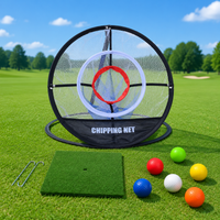 Golf Practice Net, 30cm Three-Layer Golf Chipping Net for Garden, Portable Indoor Outdoor Golf Net and Mat Set