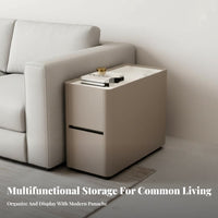 Narrow Opening Cabinet Slim Design Side Table Space Saving Accessible Shelf for Homeowners, Adults, Living Room, Small Areas