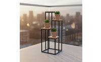 Minimalist Design Wrought Iron Flower Pot Rack Strong Bearing Capacity Multi Tier Plant Stand Anti-Slip Feet Wrought Iron Display Rack Rustproof for Patio