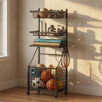 Sports Gear Organizer Trolley Rectangular Frame Ball Storage Trolley Large