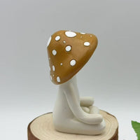 Meditation Fungi Figurine Cute Design Meditation Fungi Statue Polished Finish