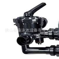 Pool Side-Mount Sand Filter Valve ABS Six-Way with Unions 1.5/2.0 Inch