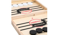 Tabletop Wooden Game Board with Pucks Family-Friendly Flicking Board Game with Discs Fast-Paced Fun-Filled for Parties