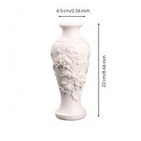Carved Vase White Floral Relief Vase Tapered