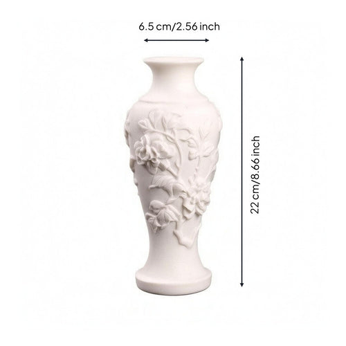 Carved Vase Artificial Floral Relief Vase Tall